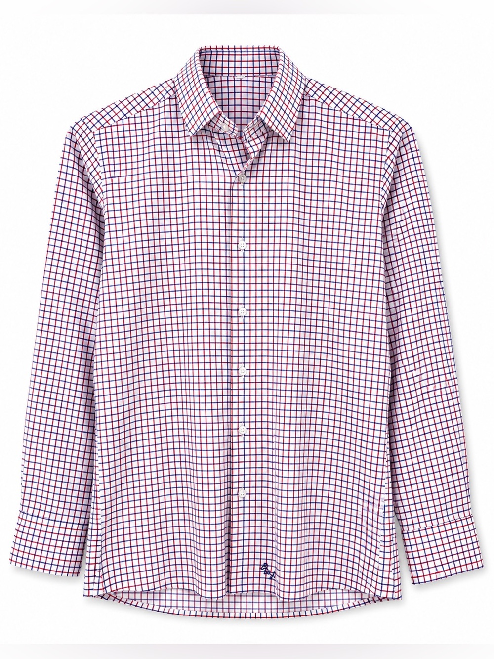 State & Liberty Performance Stretch Long Sleeve Button Down Small Blue Red Plaid